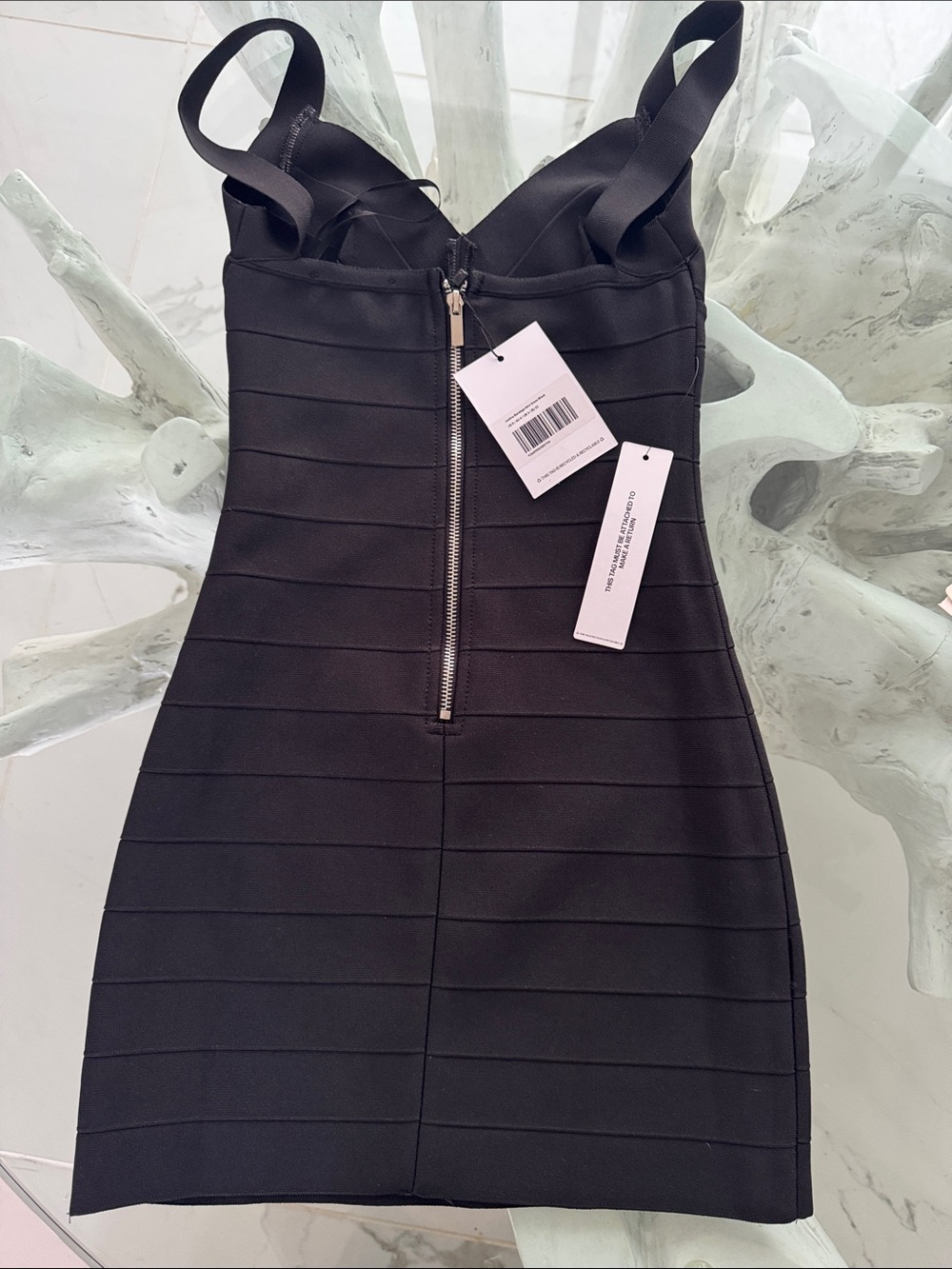 Princess Polly Black Justina Bandage Mini Dress Size 0 NWT - Picture 5 of 7
